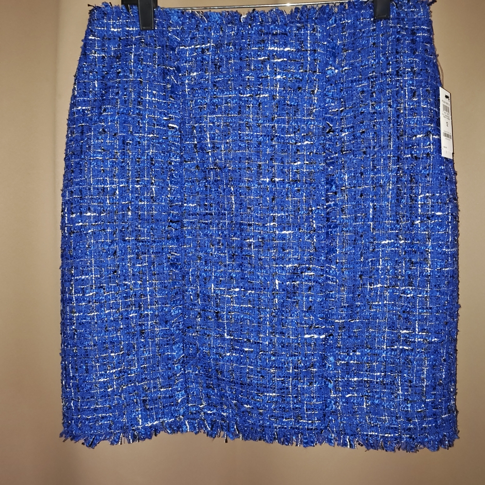 INC International Concepts Royal Blue Tweed Mini Skirt
